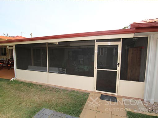 Screen enclosed with insulated roof on outdoor area in SE QLD