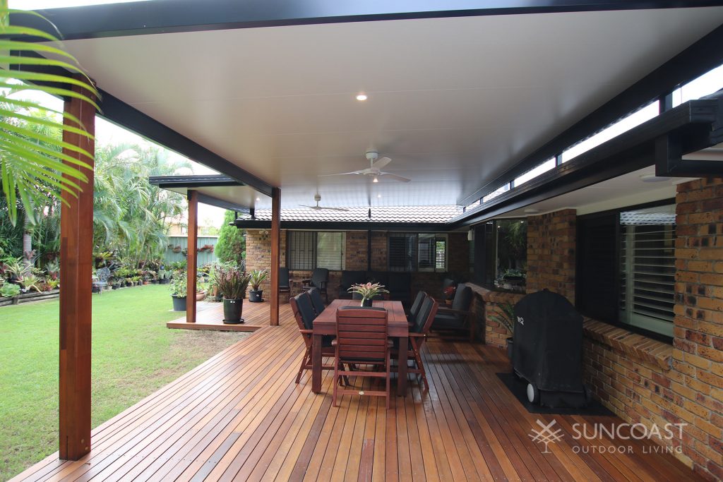 Outdoor Patio with Flat Roof Installed