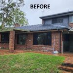 Before image of a newly renovated patio enclosure.