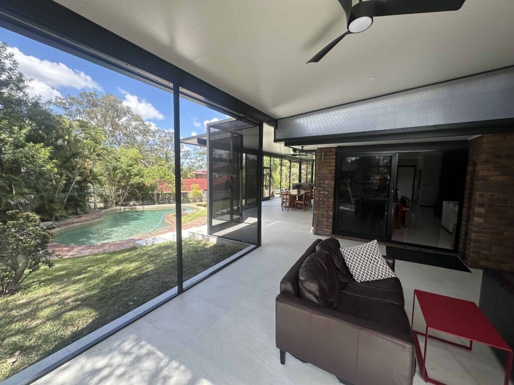 Renovated patio enclosure.