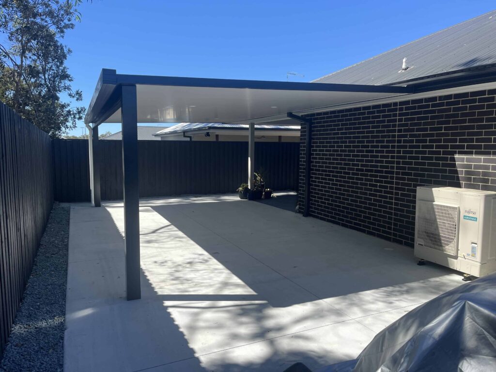 A newly constructed patio area.