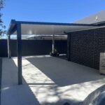 A newly constructed patio area.